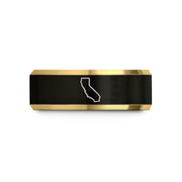 unique present idea wife – black & gold tungsten california wedding band