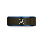 presents for her birthday – gunmetal & blue tungsten hyperbola wedding band