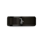 personalized presents for her – black tungsten baritone saxophone wedding band