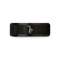 personalized presents for her – black tungsten baritone saxophone wedding band