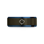 personalized present for her – gunmetal & blue tungsten canada wedding band