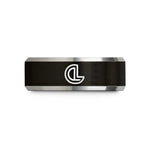 unique presents for mom – black & grey tungsten centerline symbol cl wedding band