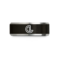 unique presents for mom – black & grey tungsten centerline symbol cl wedding band