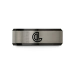 unique presents for mom – black & silver tungsten centerline symbol cl wedding band