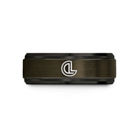 personalized presents for women – gunmetal & black tungsten centerline symbol cl wedding band