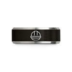 personalized presents for parents – black & grey tungsten contractor badge wedding band