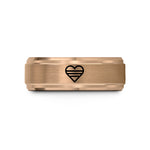 unique presents for her – rose gold tungsten heart stripe bars wedding band