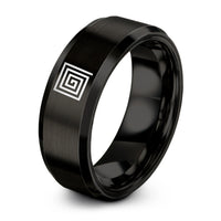 custom presents for her – black tungsten ulam prime spiral ring