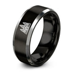 unique presents for mom – black & silver tungsten angkor wat ring
