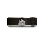 special present ideas mom – black & silver tungsten angkor wat wedding band