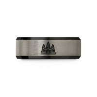 special present ideas mom – black & silver tungsten angkor wat wedding band