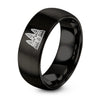 Angkor Wat – Tungsten Wedding Band, 8 mm, Black Comfort-Fit Unisex