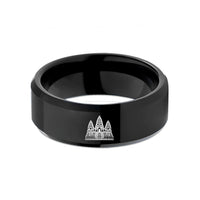 personalized presents for mom – black tungsten angkor wat wedding band