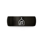 unique present for her – black & gold tungsten church notes wedding band