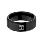best tokens for her – black tungsten combo amp wedding band