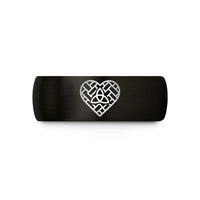 best present ideas mom – black & gold tungsten weave heart wedding band