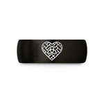 presents for moms birthday – black & rose gold tungsten weave heart wedding band