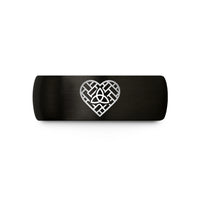moms day jewelry – black tungsten weave heart wedding band