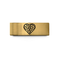 best present ideas mom – gold tungsten weave heart wedding band