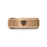 unique presents for mom – rose gold tungsten weave heart wedding band