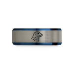 birthday surprise for mom – black & blue & gray tungsten harbor seal wedding band