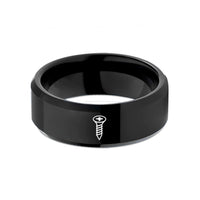 unique presents for moms – black tungsten phillips screw wedding band