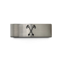 birthday presents for mom – grey tungsten ski poles crossed wedding band