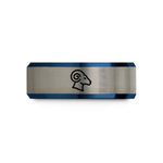 thoughtful presents for mom – black & blue & grey tungsten aries wedding band