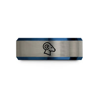thoughtful presents for mom – black & blue & grey tungsten aries wedding band