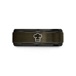 personalized presents for her – gunmetal & black tungsten chef hat toque wedding band