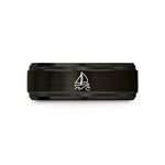 unique presents for moms – black tungsten sailboat silhouette wave wedding band