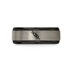 personalized presents for mom – black & grey tungsten skewer wedding band