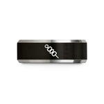 personalized presents for mom – black & gray tungsten skewer wedding band