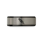 womens rings holiday present – black & silver tungsten skewer wedding band