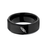 unique presents for women – black tungsten skewer wedding band