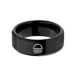 present ideas for mom – black tungsten ground symbol wedding band