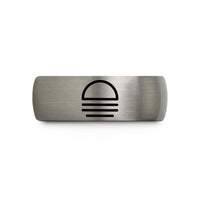 best presents for moms – silver tungsten ground symbol wedding band