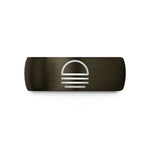 special presents for moms – gunmetal & black tungsten ground symbol wedding band