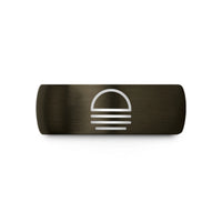 special presents for moms – gunmetal & black tungsten ground symbol wedding band