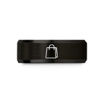 unique presents for her – black & rose gold tungsten paper bag wedding band