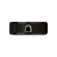 unique presents for her – black & rose gold tungsten paper bag wedding band