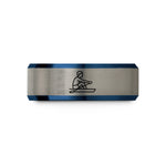 top presents for mom – blue & silver tungsten rower crew oar wedding band