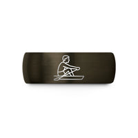 best presents for mom – gunmetal & blue tungsten rower crew oar wedding band