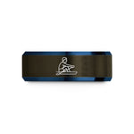 best presents for mom – gunmetal & blue tungsten rower crew oar wedding band