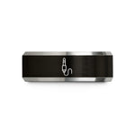 special presents for mom – black & silver tungsten cable jack wedding band