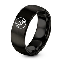 Mother in Law Birthday Gifts – black tungsten vinyl record ring