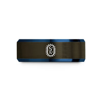 unique present ideas her – gunmetal & blue tungsten bacterium wedding band