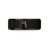 best presents for women – black tungsten hatchet wedding band