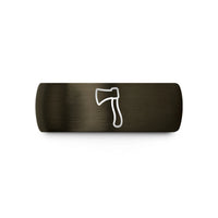 special presents for mom – gunmetal & black tungsten hatchet wedding band