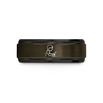 engraved rings for her – gunmetal & black tungsten pianist silhouette wedding band